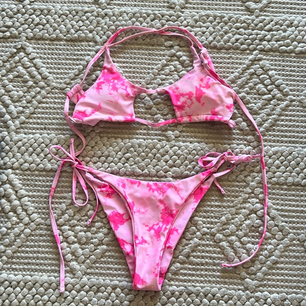 Zaful Pink tie dye bikini